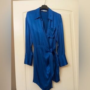 Zara Blue Long Sleeve Dress